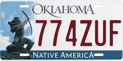 OK license plate 774ZUF