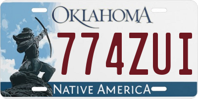 OK license plate 774ZUI