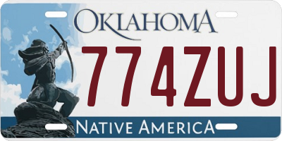 OK license plate 774ZUJ