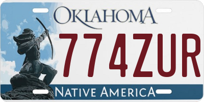 OK license plate 774ZUR