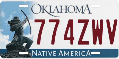 OK license plate 774ZWV