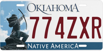 OK license plate 774ZXR