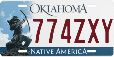 OK license plate 774ZXY