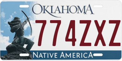 OK license plate 774ZXZ