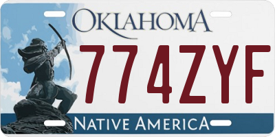 OK license plate 774ZYF
