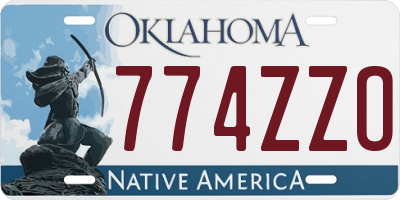 OK license plate 774ZZO