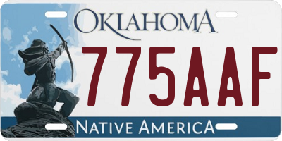 OK license plate 775AAF