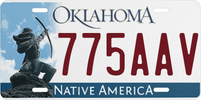 OK license plate 775AAV