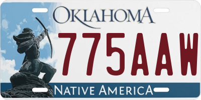 OK license plate 775AAW