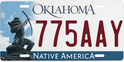 OK license plate 775AAY