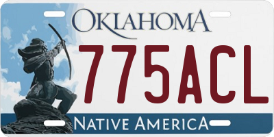 OK license plate 775ACL