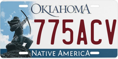 OK license plate 775ACV