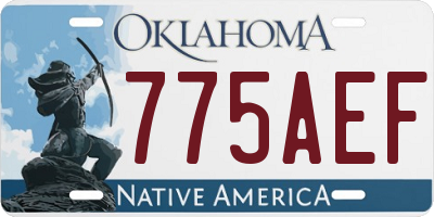 OK license plate 775AEF