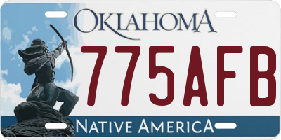 OK license plate 775AFB