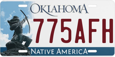 OK license plate 775AFH