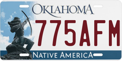 OK license plate 775AFM