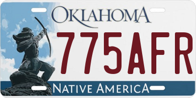 OK license plate 775AFR