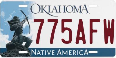 OK license plate 775AFW