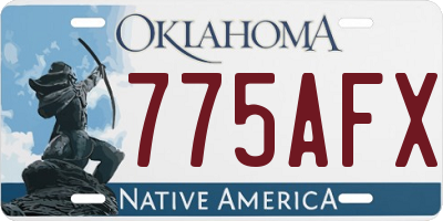 OK license plate 775AFX