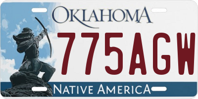 OK license plate 775AGW