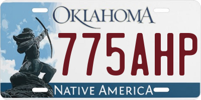 OK license plate 775AHP