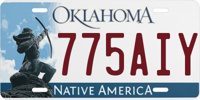 OK license plate 775AIY