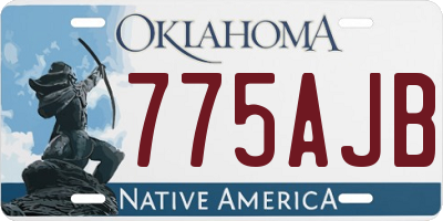 OK license plate 775AJB