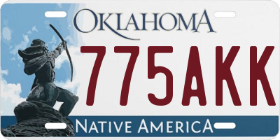 OK license plate 775AKK