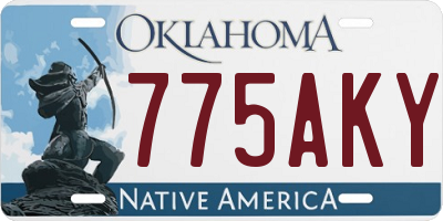 OK license plate 775AKY