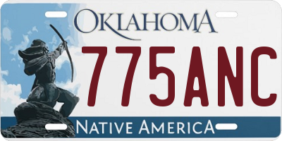 OK license plate 775ANC