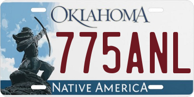 OK license plate 775ANL