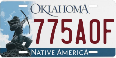 OK license plate 775AOF