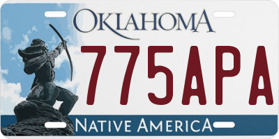 OK license plate 775APA