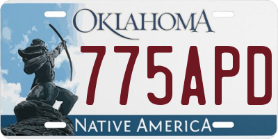 OK license plate 775APD