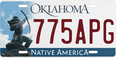 OK license plate 775APG