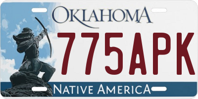 OK license plate 775APK