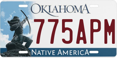 OK license plate 775APM