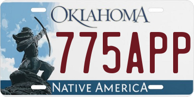 OK license plate 775APP