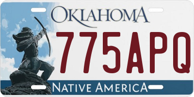 OK license plate 775APQ