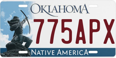 OK license plate 775APX