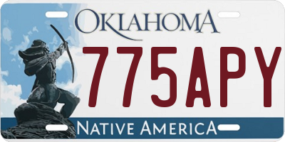 OK license plate 775APY