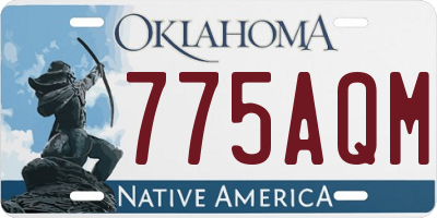 OK license plate 775AQM