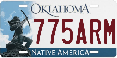 OK license plate 775ARM