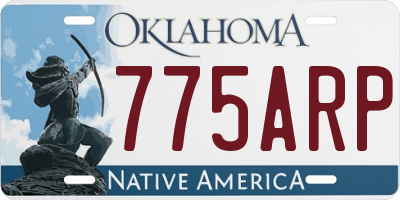 OK license plate 775ARP