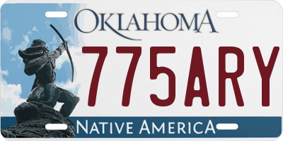 OK license plate 775ARY