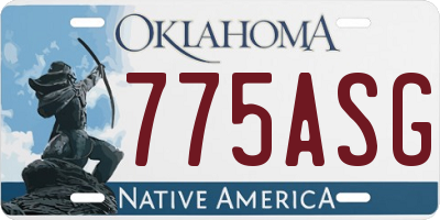 OK license plate 775ASG
