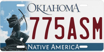 OK license plate 775ASM