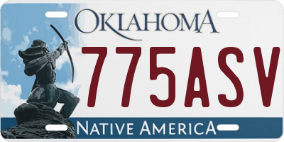 OK license plate 775ASV