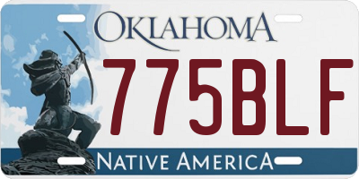 OK license plate 775BLF