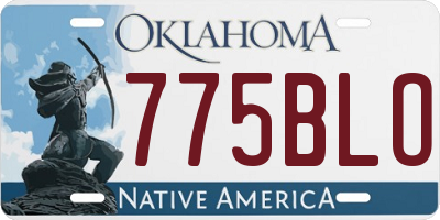 OK license plate 775BLO